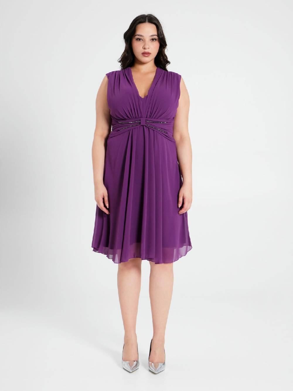 Rinascimento Abito Curvy Viola Melanzana Sconto