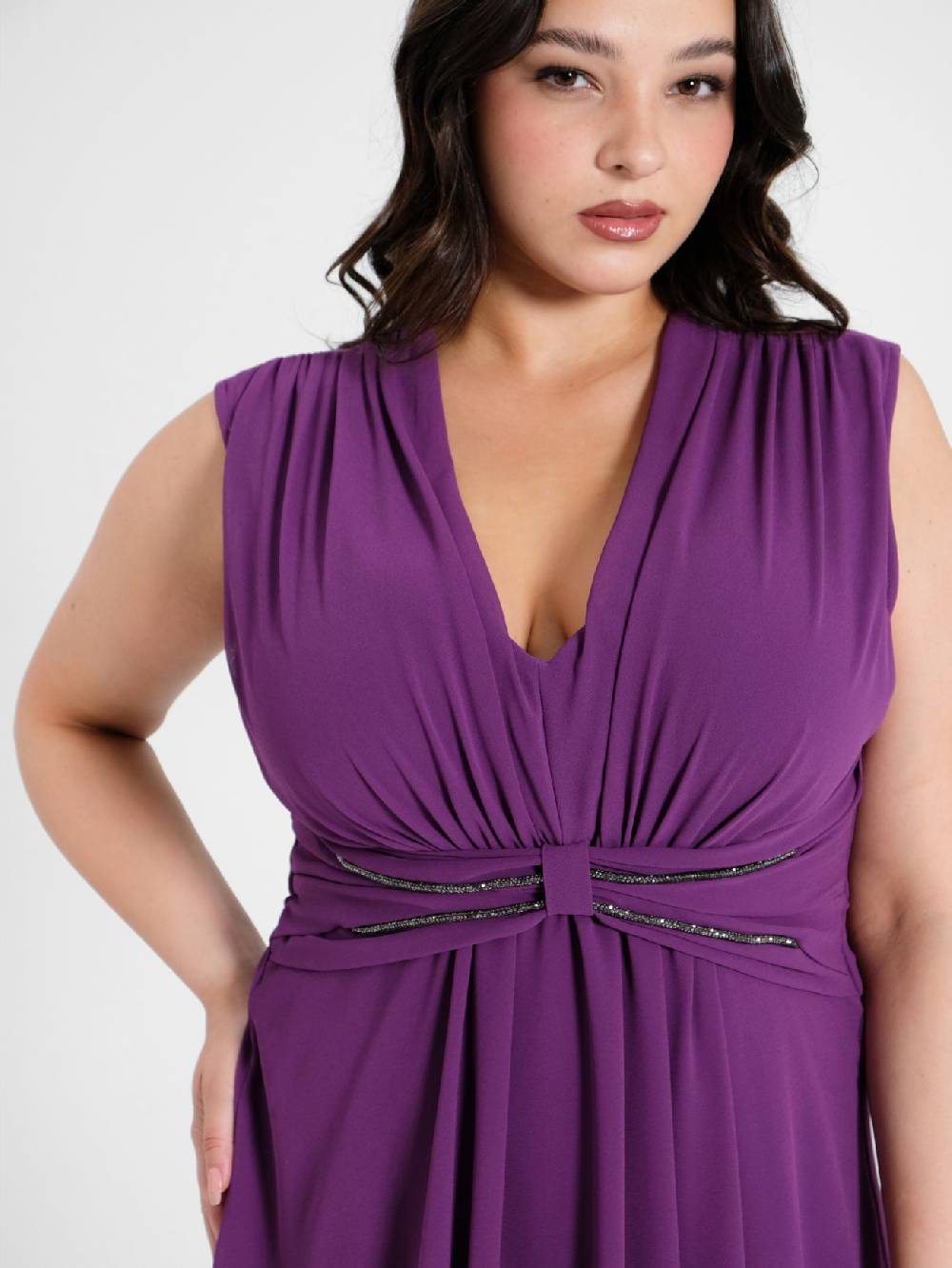 Rinascimento Abito Curvy Viola Melanzana Sconto