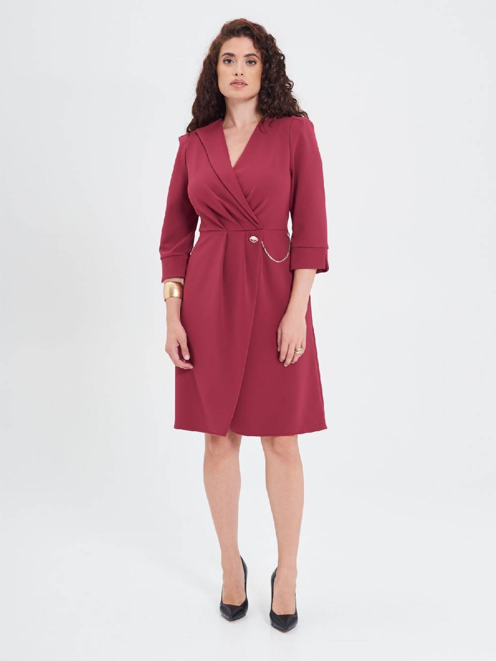 Rinascimento Abito Wrap Curvy Bordeaux Offerta