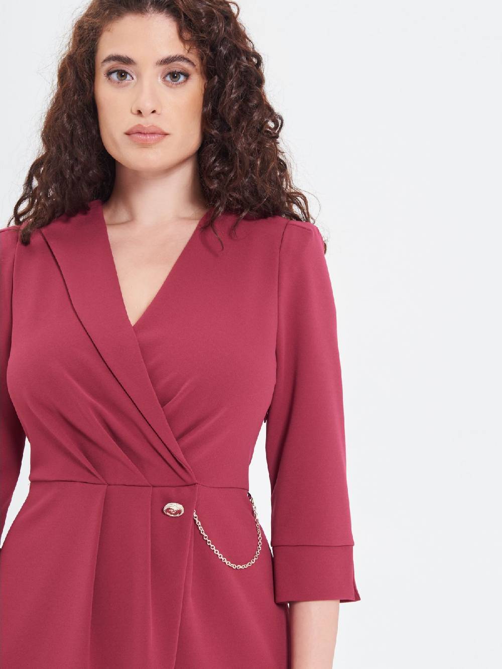 Rinascimento Abito Wrap Curvy Bordeaux Offerta