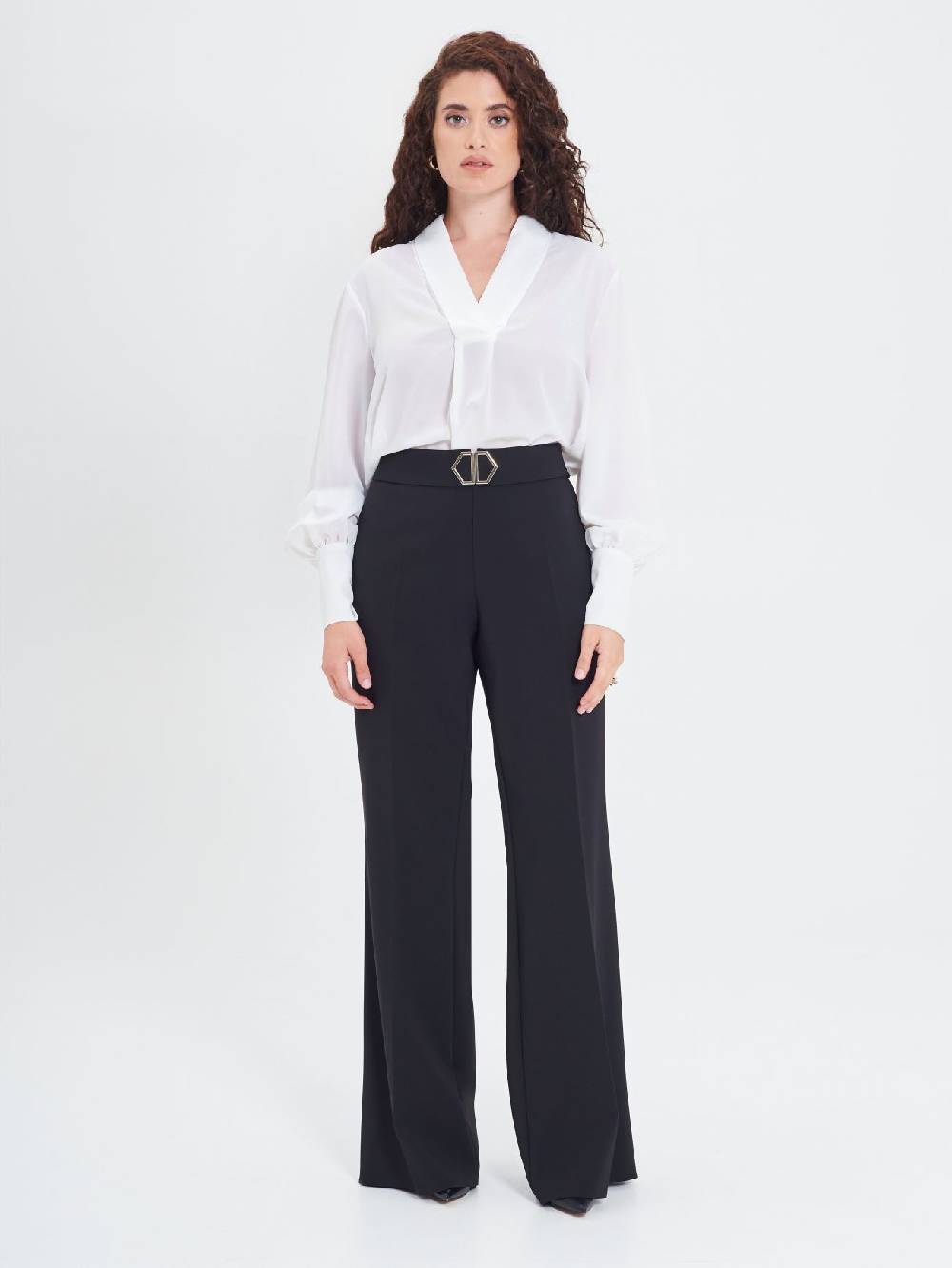 Rinascimento Pantaloni Curvy Fibbia Geometrica Saldi