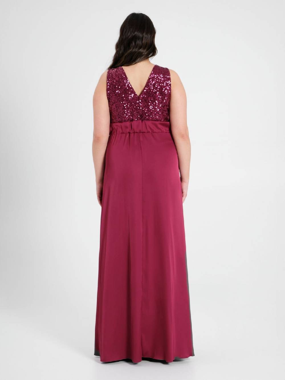 Rinascimento Abito Curvy Paillettes e Raso Saldi Di Fabbrica