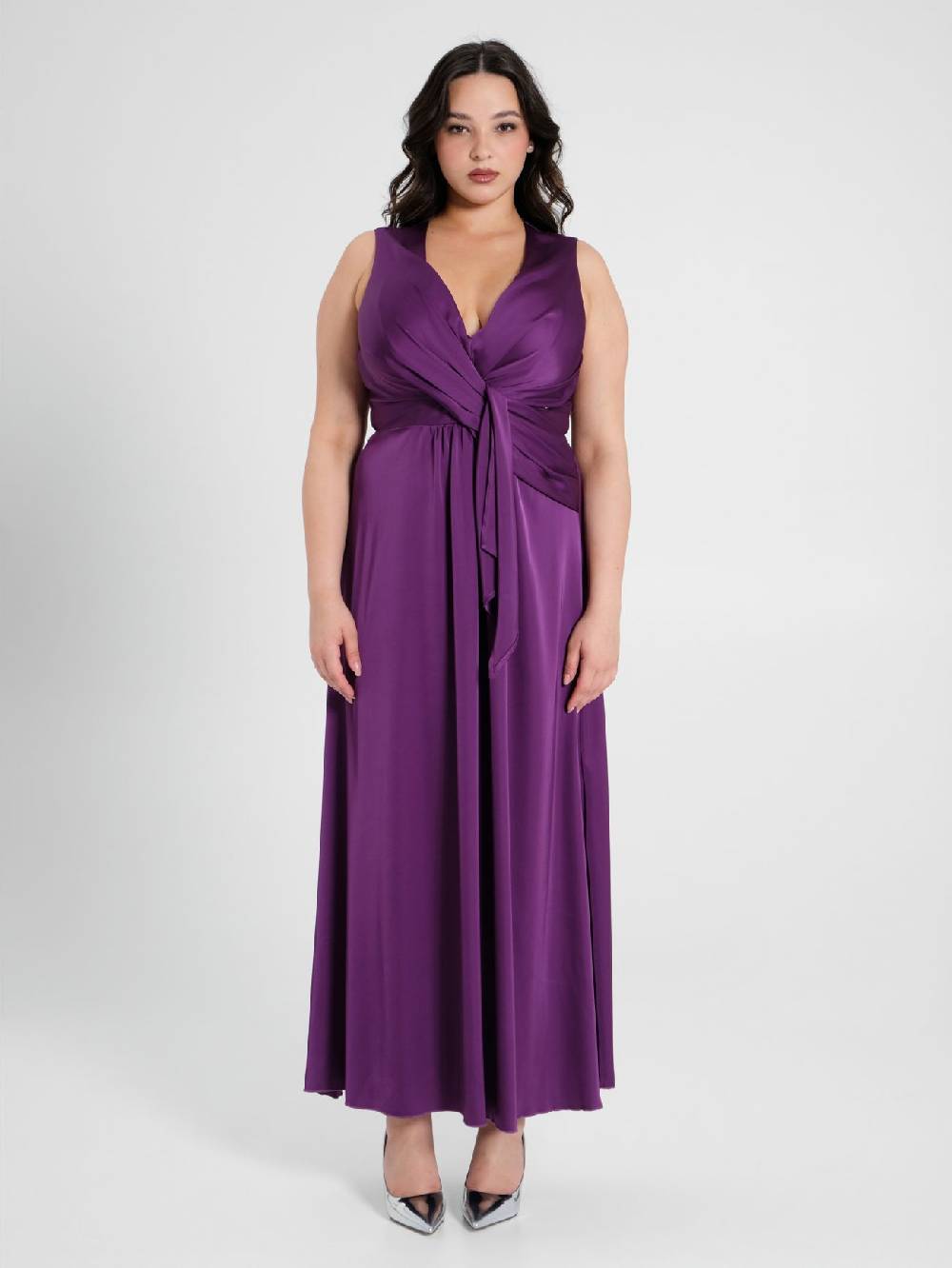 Rinascimento Abito Lungo Curvy Viola Melanzana Negozio