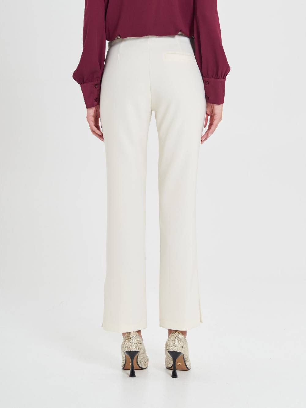 Rinascimento Pantaloni Bianchi in Cadi Operato Donna 2025