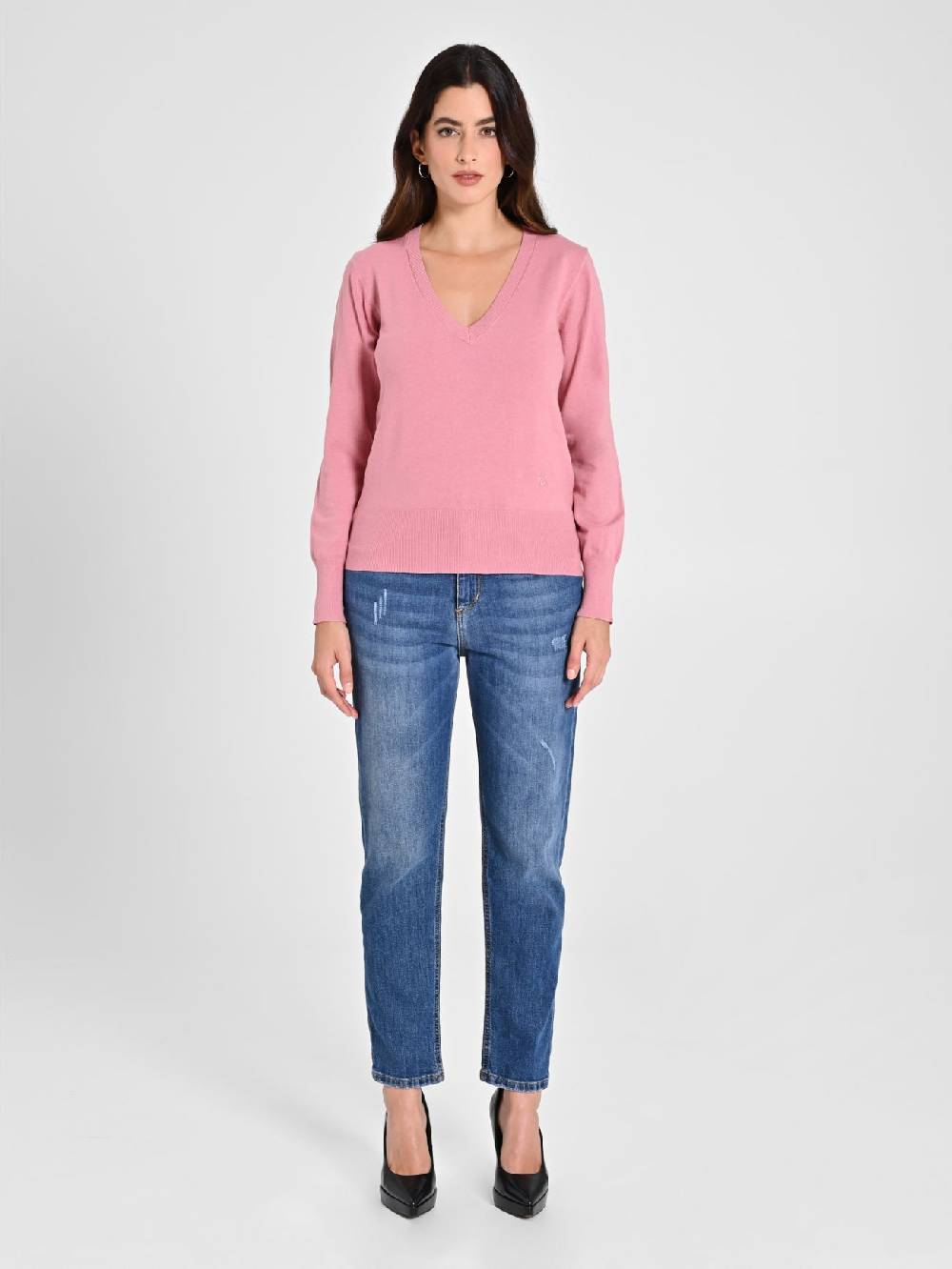 Rinascimento Maglia con Scollo a "V" Rosa Antico Ecotec® Negozi Online