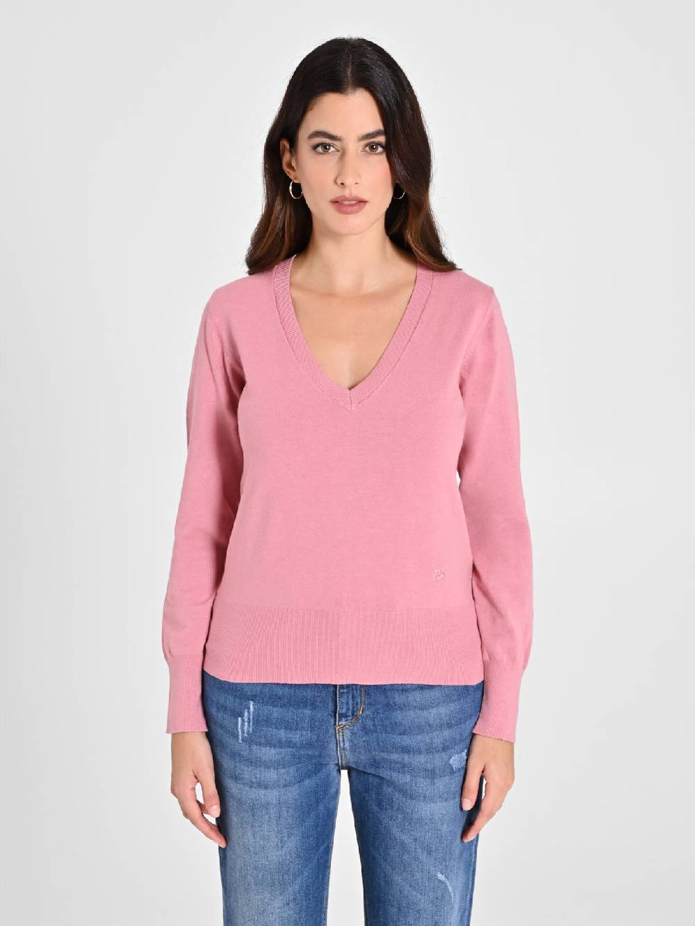 Rinascimento Maglia con Scollo a "V" Rosa Antico Ecotec® Negozi Online