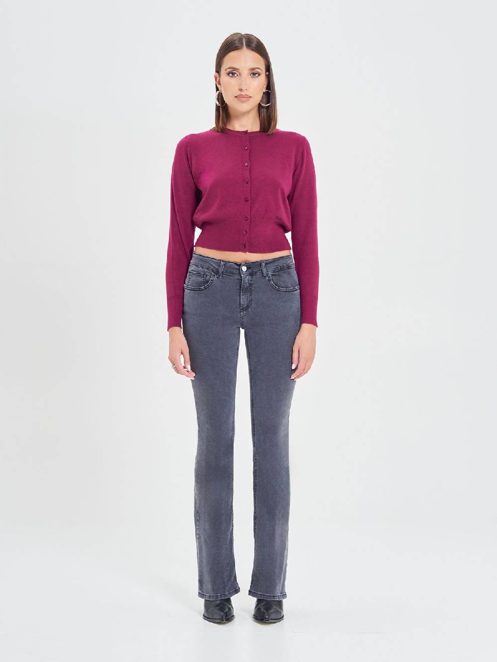 Rinascimento Cardigan Bordeaux in Maglia Eco Vero® Fino Al -60%