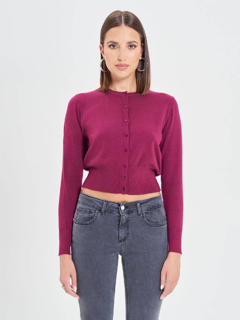 Rinascimento Cardigan Bordeaux in Maglia Eco Vero® Fino Al -60%