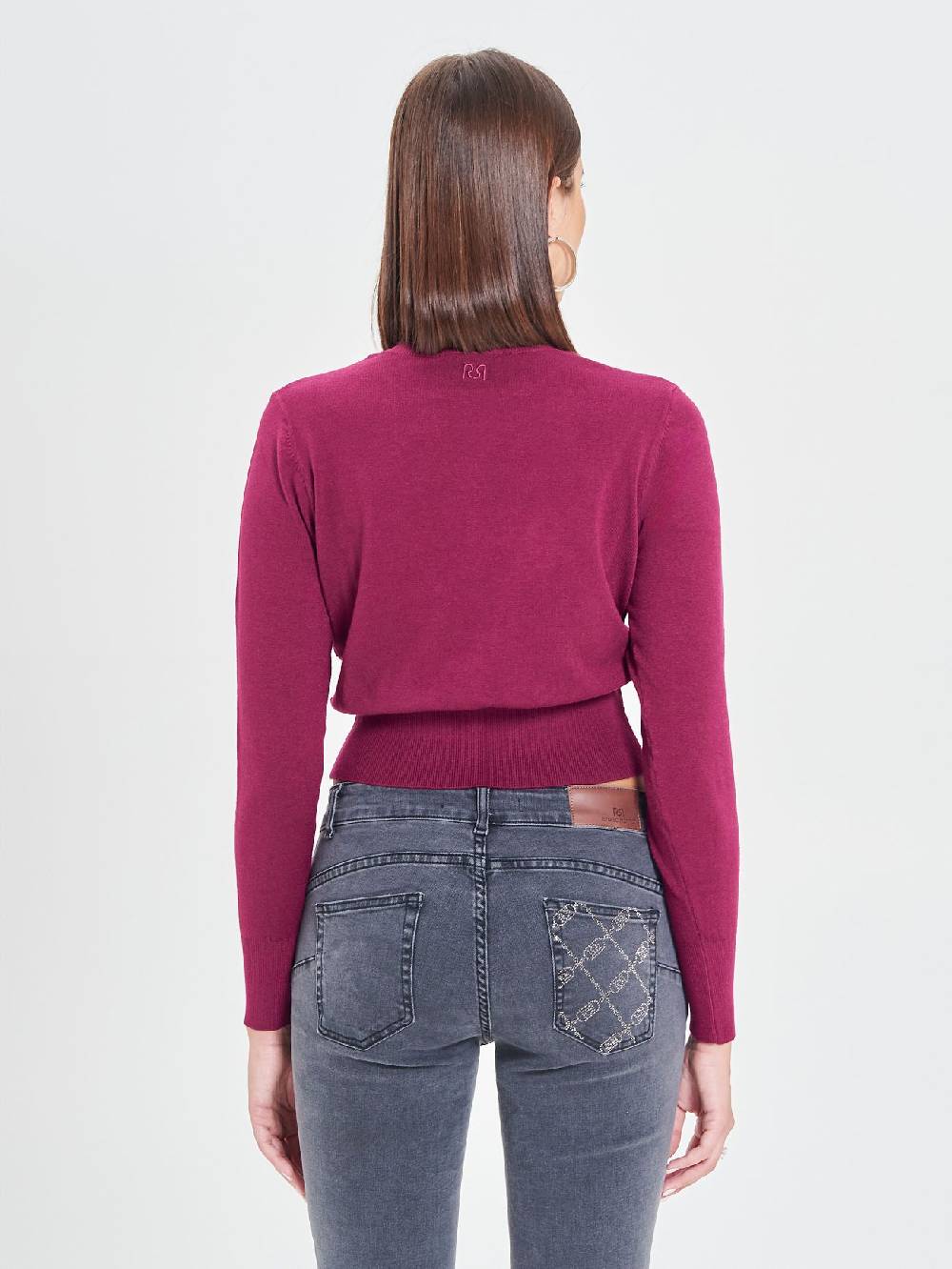 Rinascimento Cardigan Bordeaux in Maglia Eco Vero® Fino Al -60%