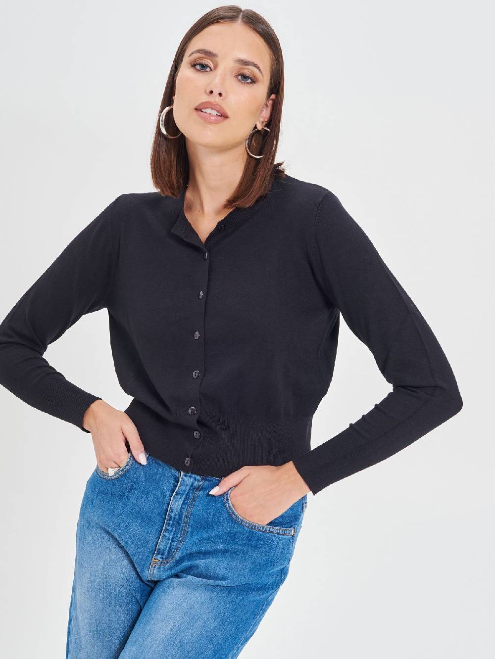 Rinascimento Cardigan Nero in Maglia Eco Vero® Shopping Online