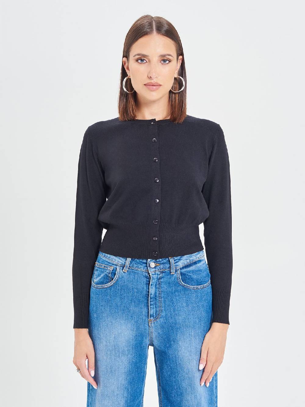 Rinascimento Cardigan Nero in Maglia Eco Vero® Shopping Online