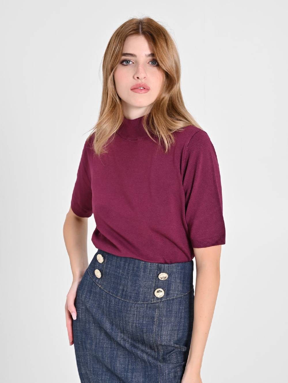 Rinascimento Lupetto Mezza Manica Bordeaux Prezzo Ridotto