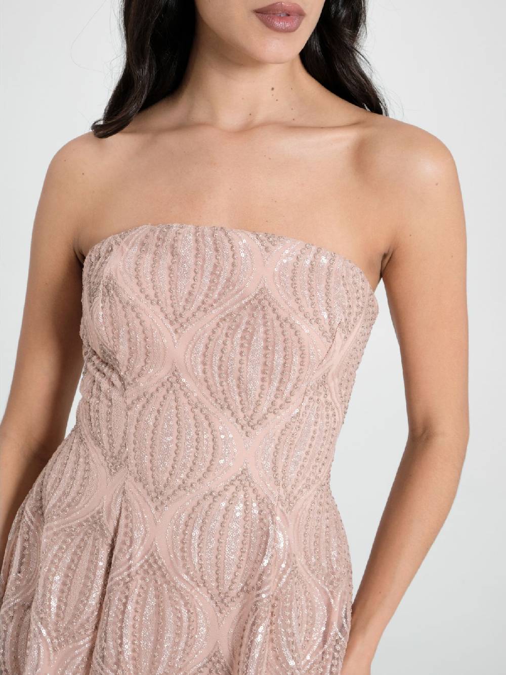 Rinascimento Abito Tulle Glitter Rosa Pezzi Unici