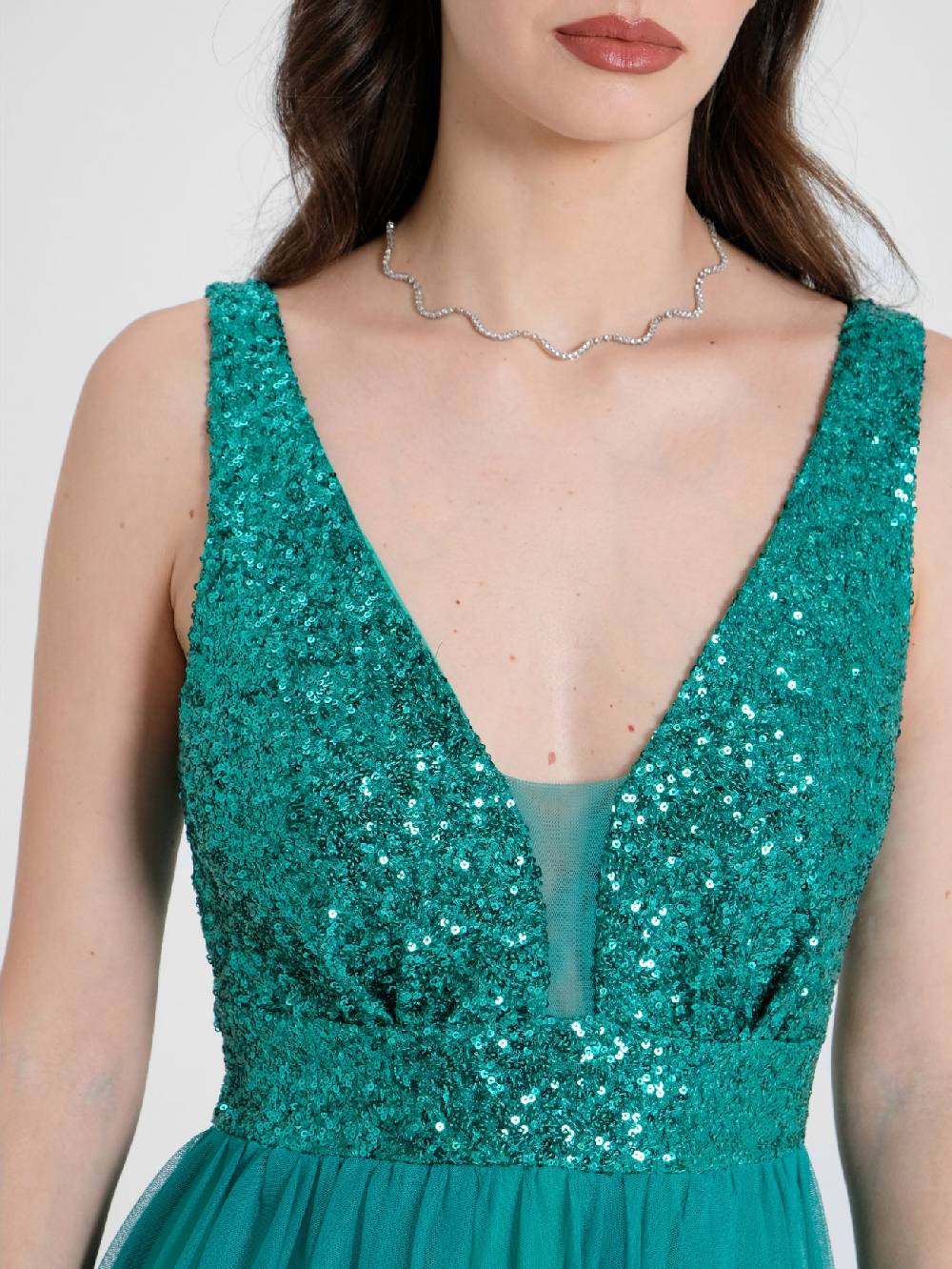 Rinascimento Abito Lungo Paillettes & Tulle Negozi Online
