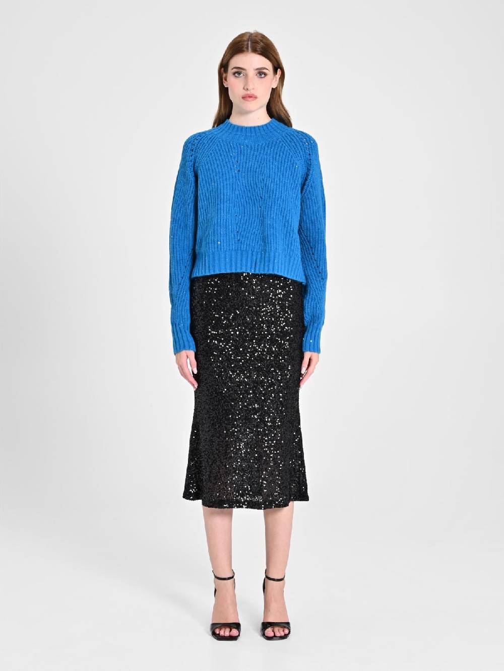 Rinascimento Maglia Paillettes Blu Oceano Saldi