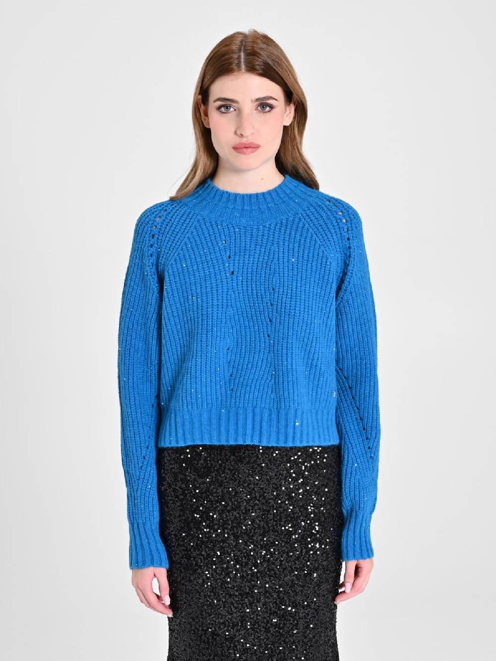 Rinascimento Maglia Paillettes Blu Oceano Saldi
