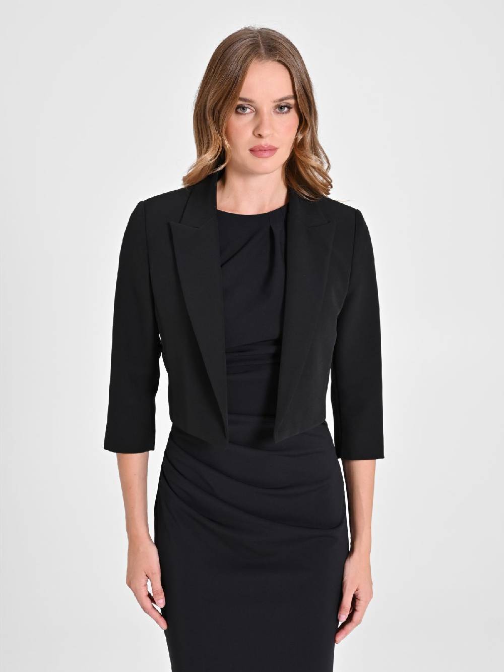 Rinascimento Tubino Drappeggiato Nero Promozione