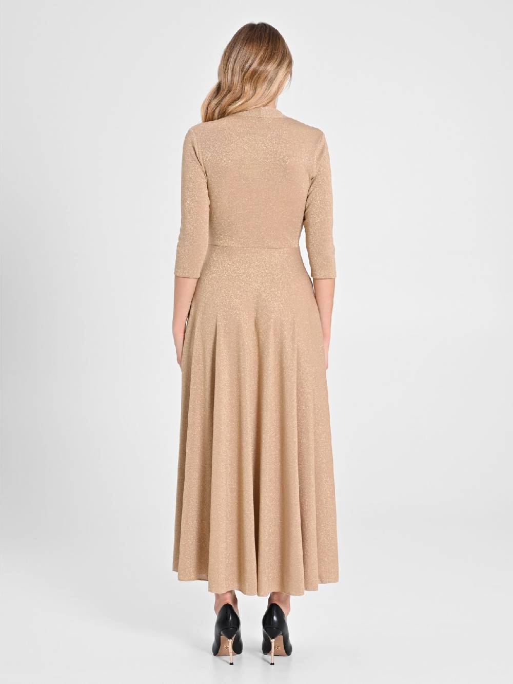 Rinascimento Abito Lungo Lurex Gold Soddisfazione Garantita