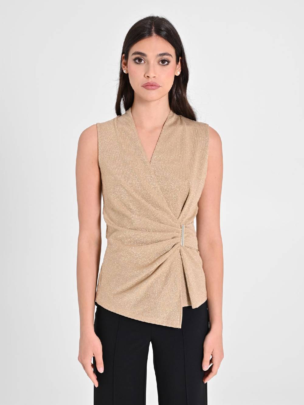 Rinascimento Top in Lurex Oro Negozi Online