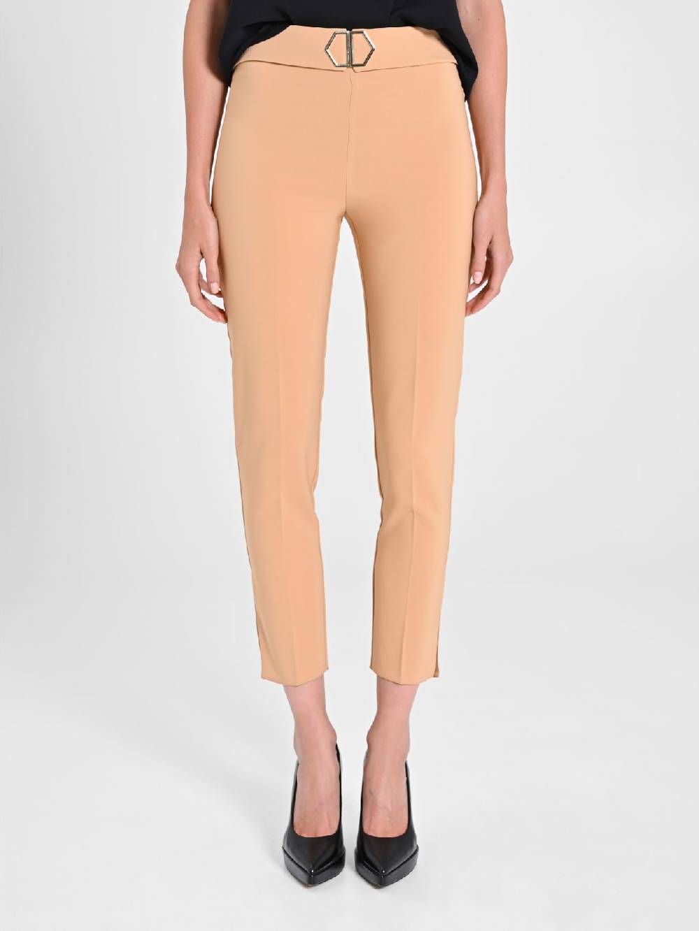 Rinascimento Pantaloni Cammello Fibbia Geometrica Fino Al -60%