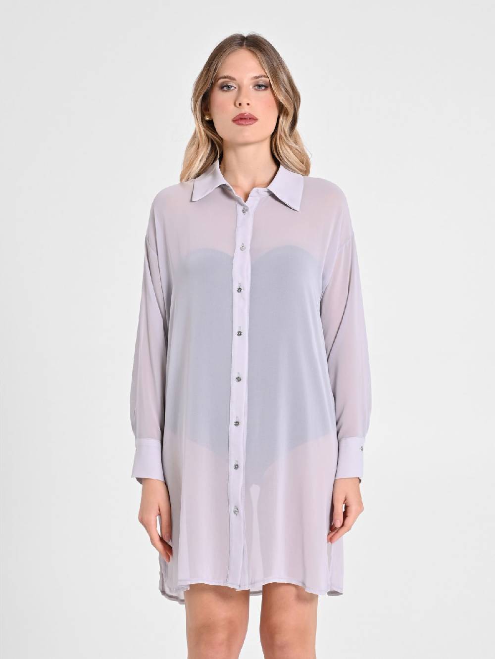 Rinascimento Camicia Lunga in Crepe Georgette Novità