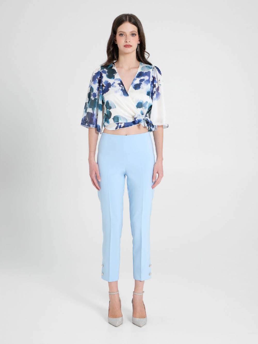 Rinascimento Pantaloni Slim in Tessuto Tecnico Azzurri In Vendita