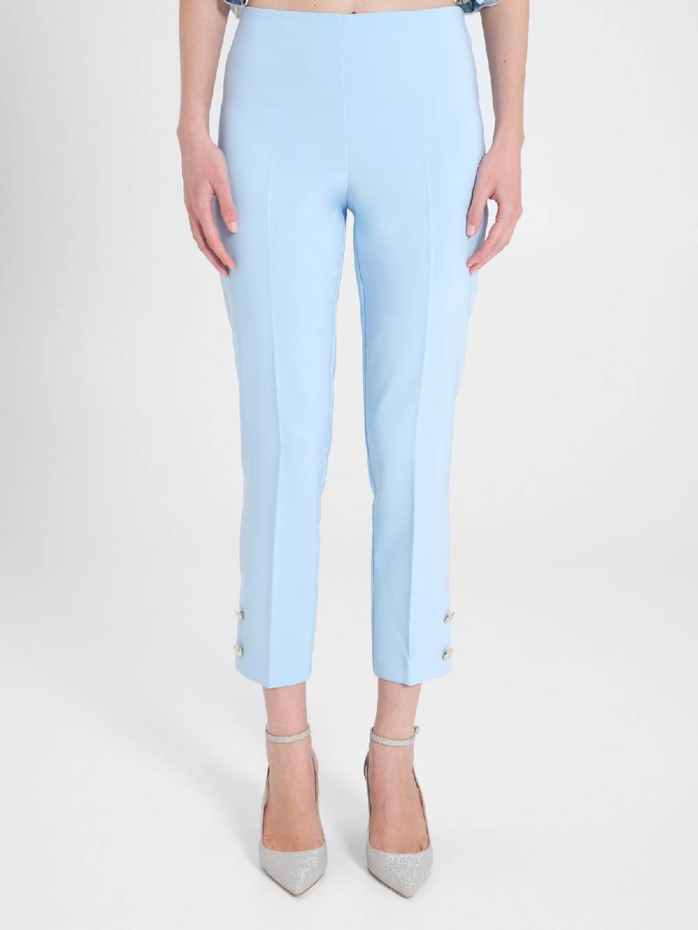 Rinascimento Pantaloni Slim in Tessuto Tecnico Azzurri In Vendita