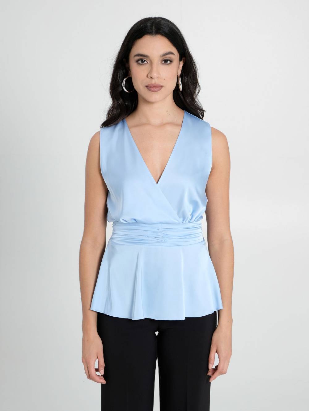 Rinascimento Top in Raso Azzurro 2025