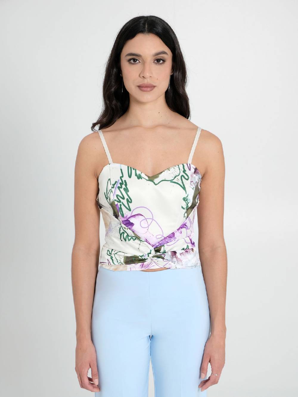 Rinascimento Top Bustier stampa Floreale Qualità