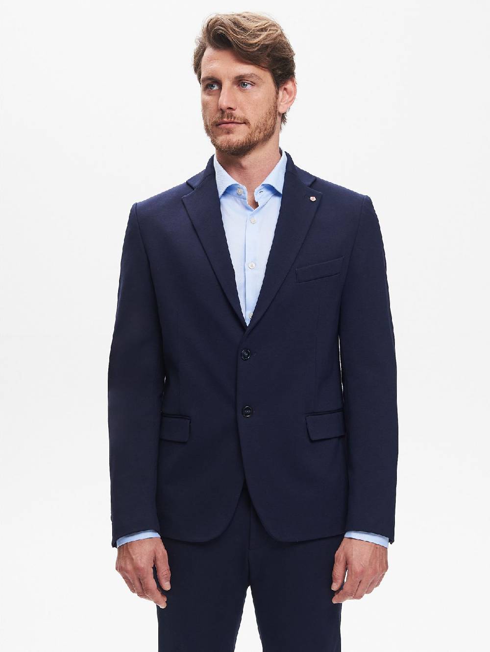 Rinascimento Giacca Due Bottoni Uomo Punto Milano Blu QB24 Fino Al -60%