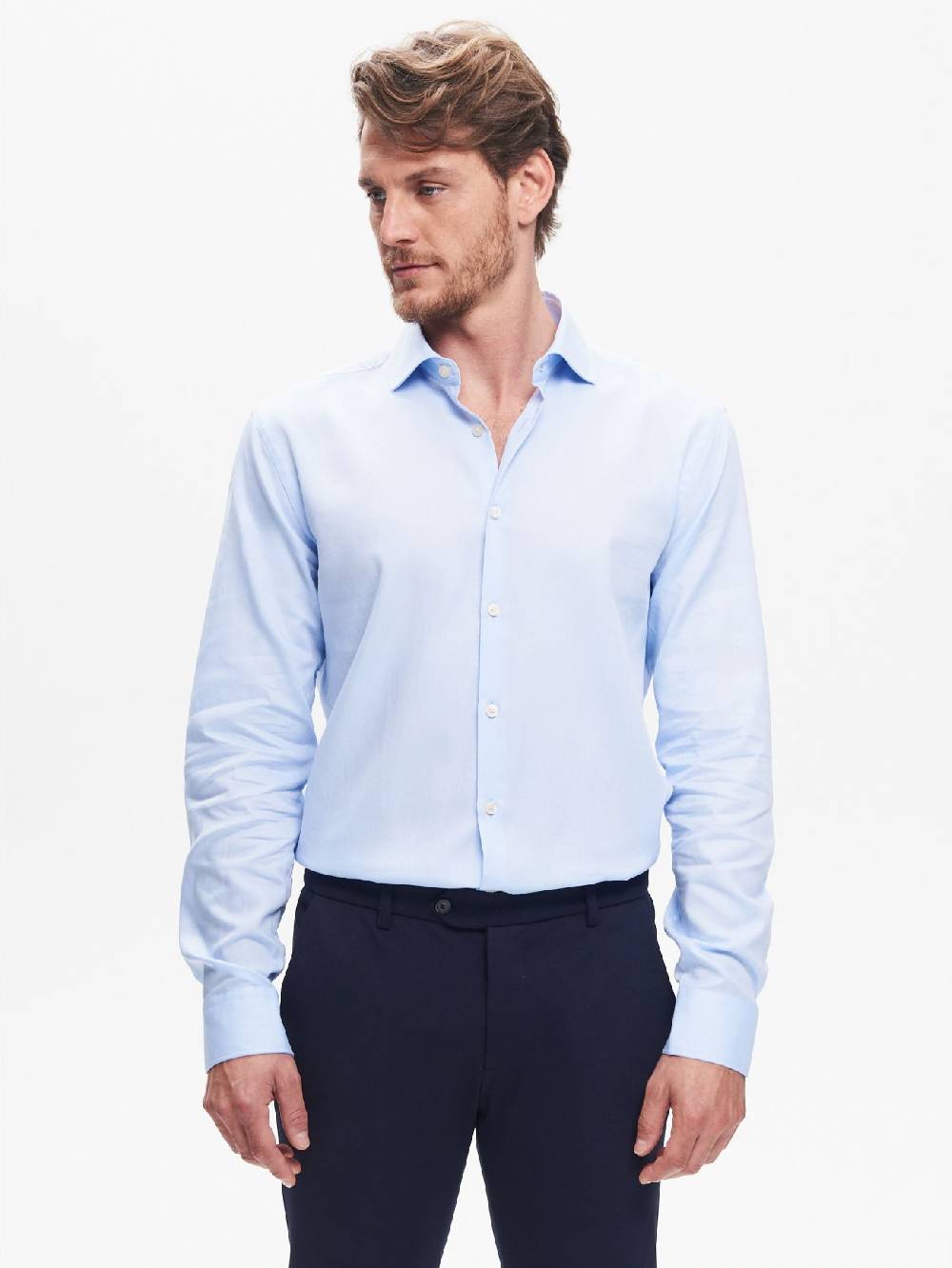 Rinascimento Camicia Classica Uomo Collo alla Francese QB24 Affare Del Giorno