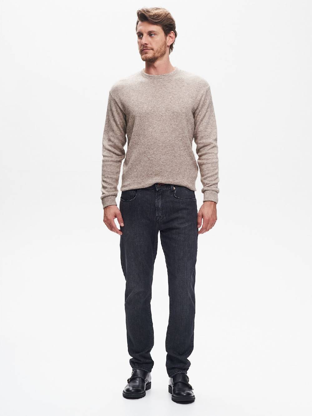 Rinascimento Jeans Slim-Fit Uomo Nero QB24 Presa