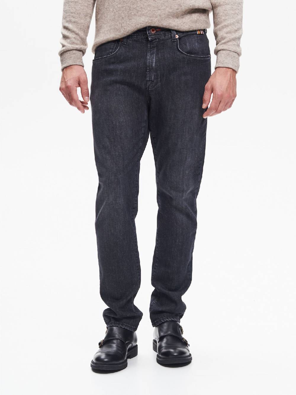 Rinascimento Jeans Slim-Fit Uomo Nero QB24 Presa