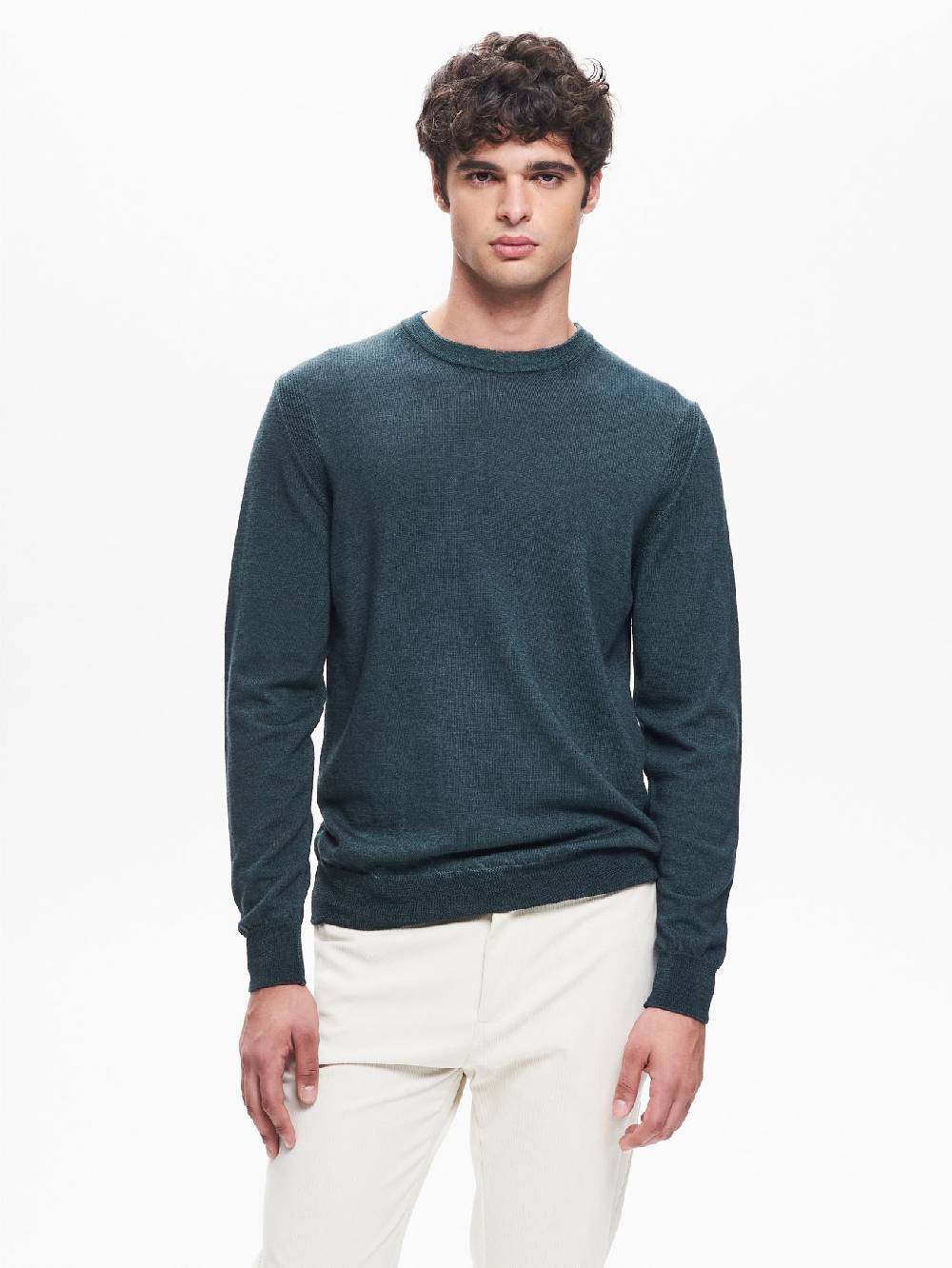 Rinascimento Maglia Girocollo Uomo Costine nel Giromanica QB24 Sconto