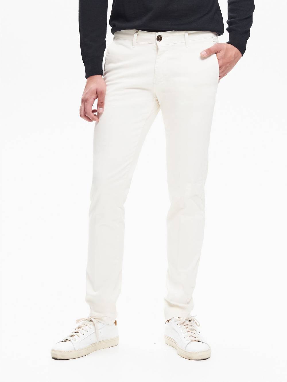 Rinascimento Pantaloni Uomo Chinos Basic Avorio QB24 Offerte