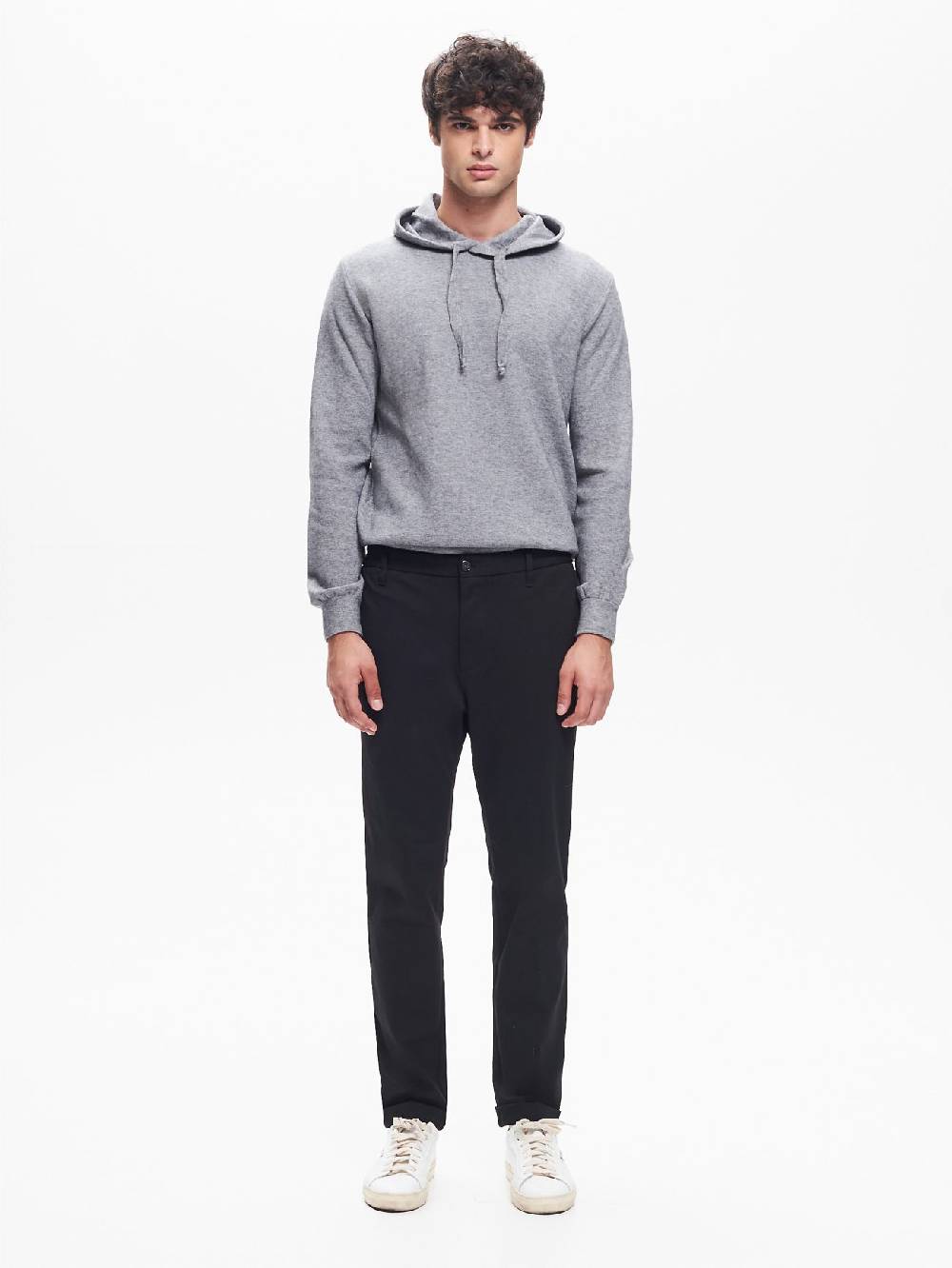 Rinascimento Pantaloni Uomo Punto Milano Nero QB24 Vendita Calda