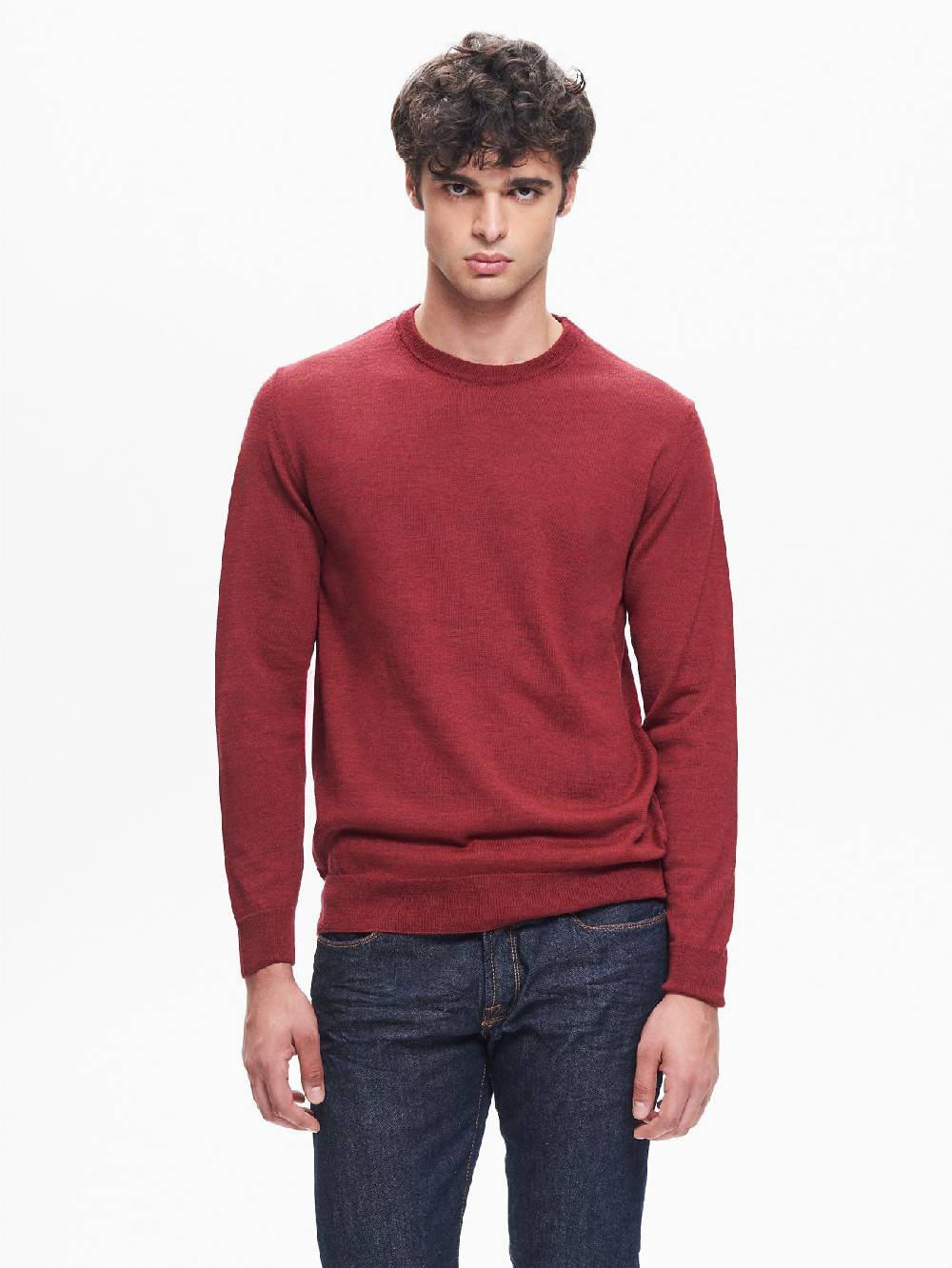 Rinascimento Maglia Girocollo Uomo Basic Rosso QB24 Vendita Economica