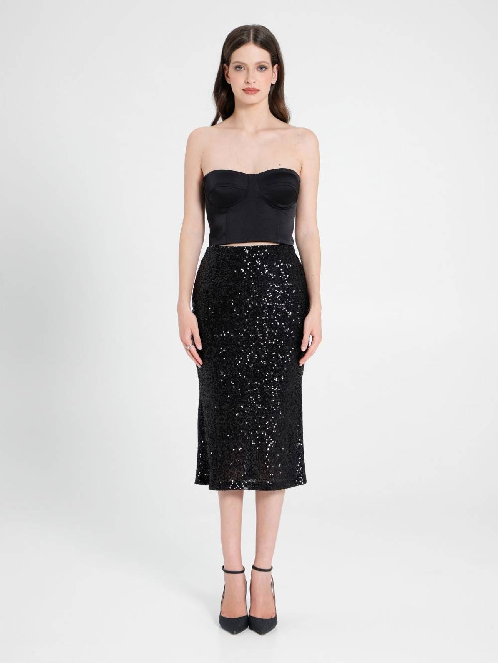 Rinascimento Gonna Longuette in Paillettes Vendite Flash