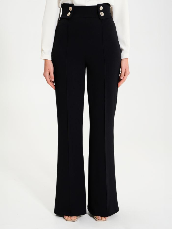 Rinascimento Pantaloni 4 Bottoni in Scuba Crépe Moda