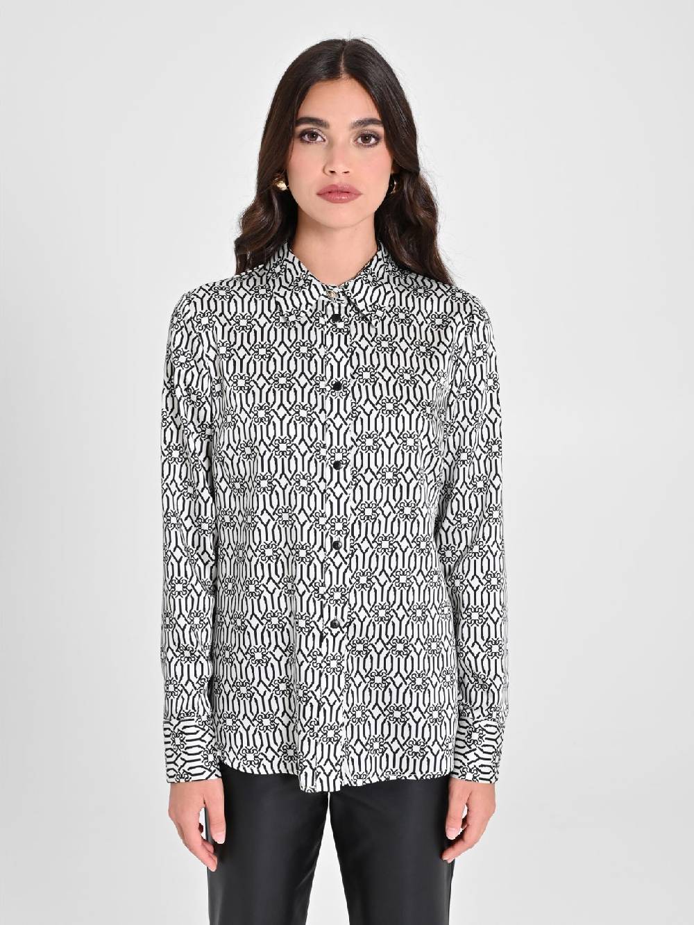 Rinascimento Camicia Monogram Black & White Italy