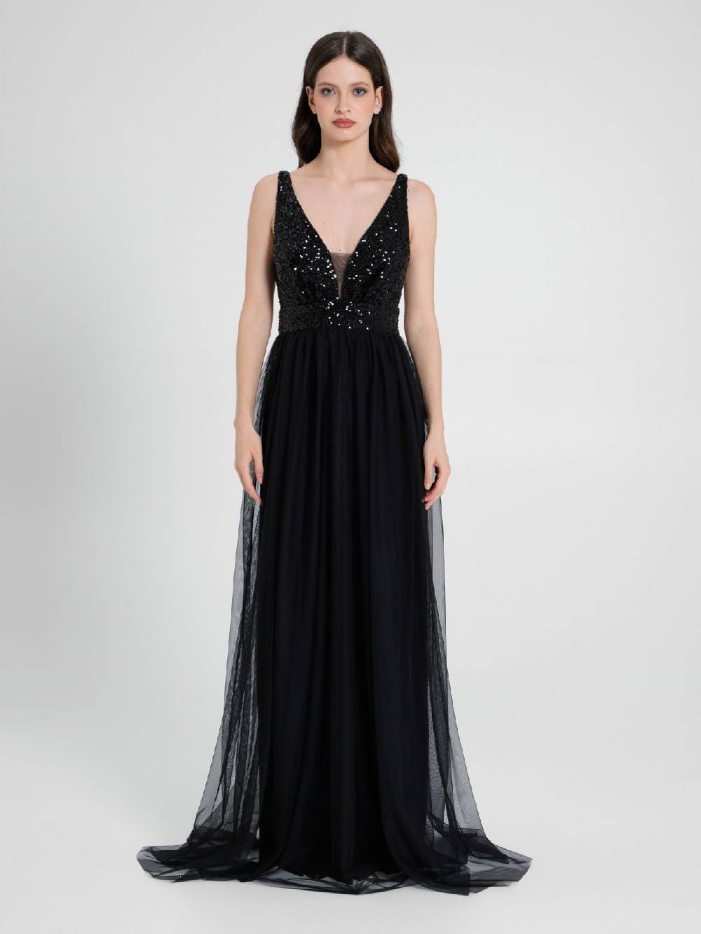 Rinascimento Abito Lungo Paillettes & Tulle Qualità