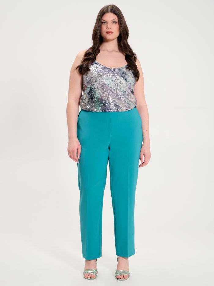 Rinascimento Pantaloni Curvy Verde Prezzo Ridotto