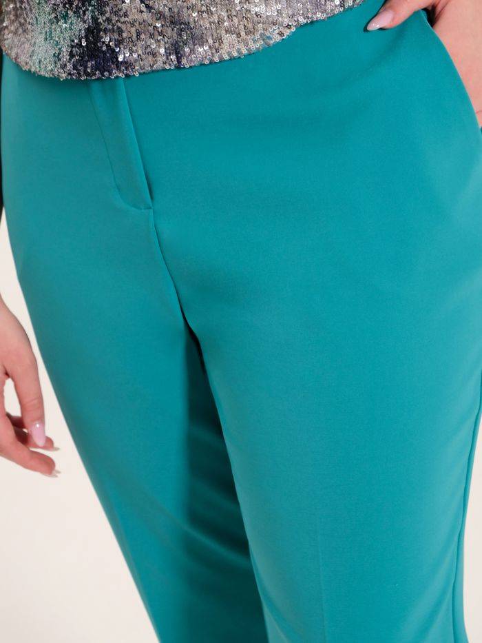 Rinascimento Pantaloni Curvy Verde Prezzo Ridotto