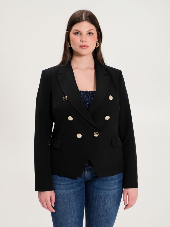 Rinascimento Giacca Curvy 6 Bottoni Nero Sconto