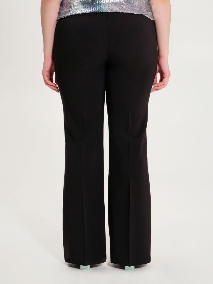 Rinascimento Pantaloni Curvy a Palazzo in Tessuto Tecnico Economico