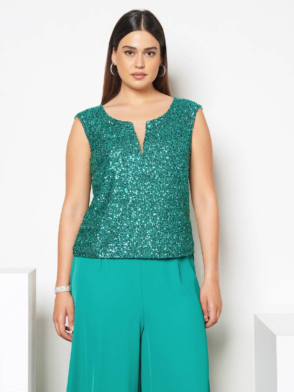 Rinascimento Top Curvy Paillettes Hotsell