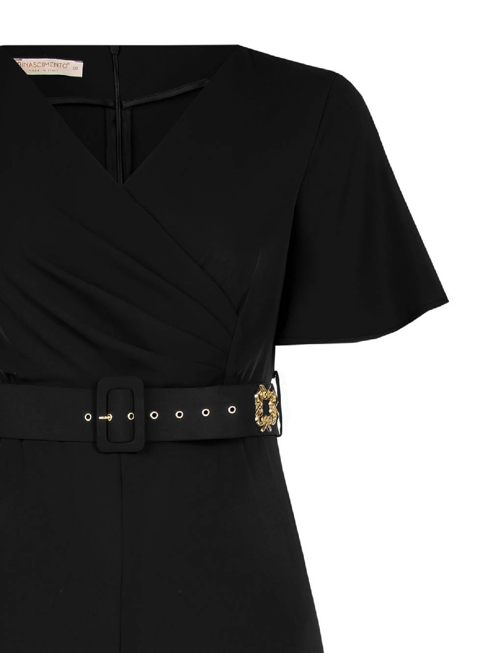 Rinascimento Tuta Curvy con Cintura Nero Qualità