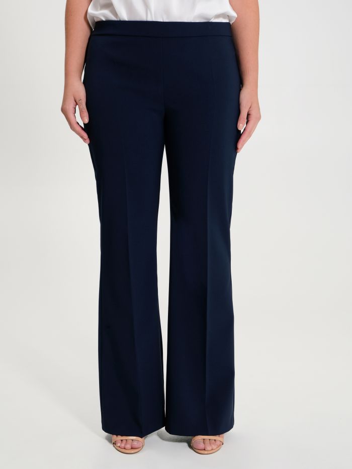 Rinascimento Pantaloni Curvy a Palazzo in Tessuto Tecnico Promozione Limitata