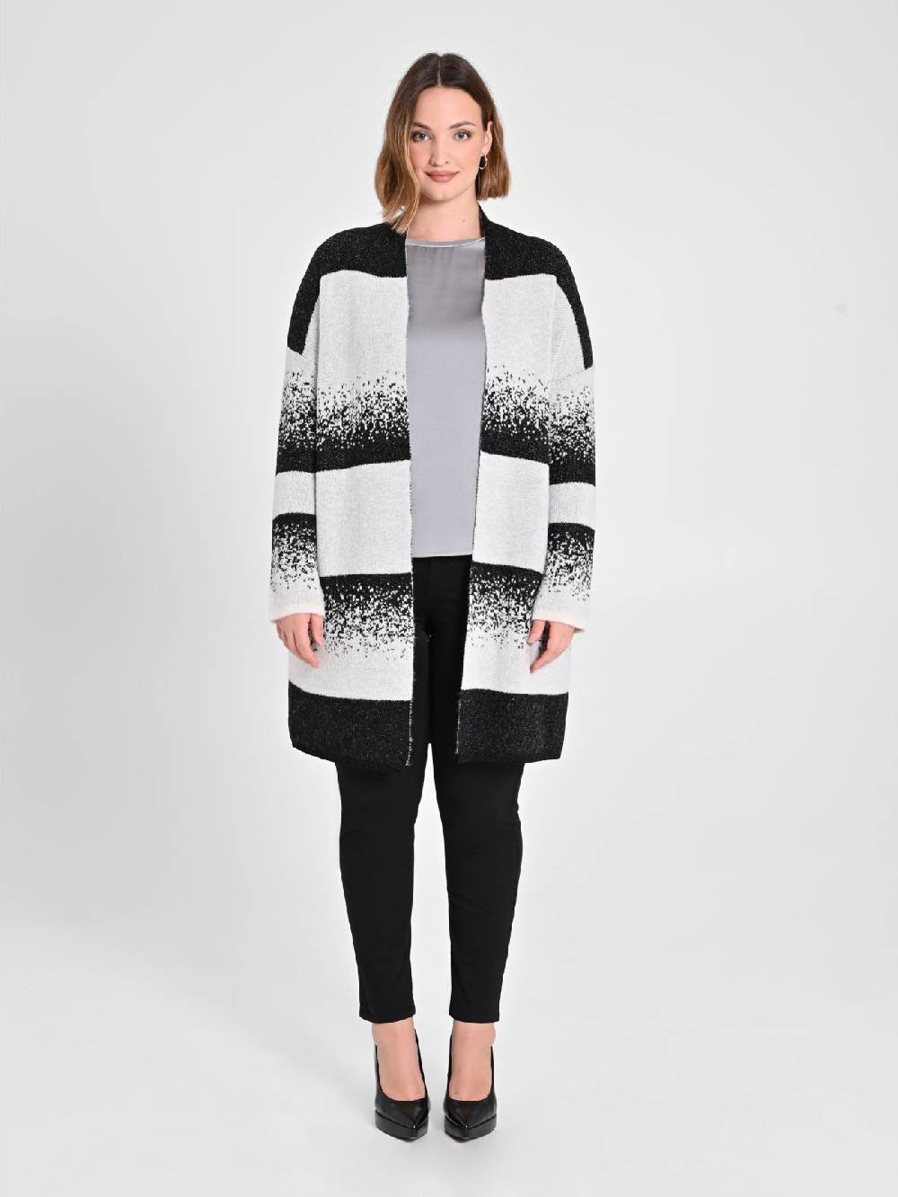 Rinascimento Cardigan Curvy Black & White Affare Del Giorno