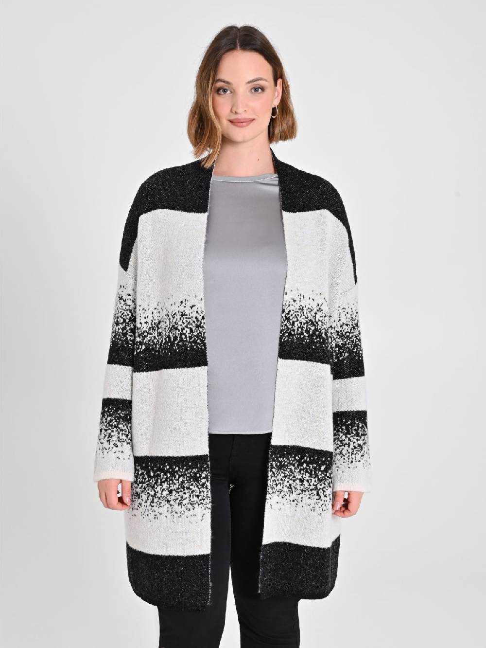 Rinascimento Cardigan Curvy Black & White Affare Del Giorno